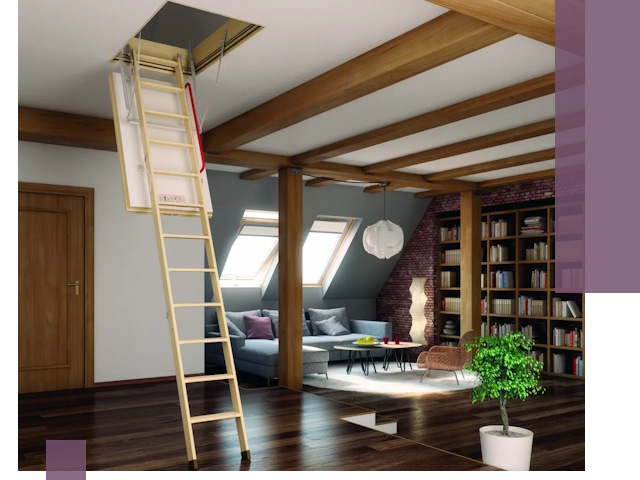 Чердачные лестницы под ключ в Устях-Куте: изготовление и монтаж