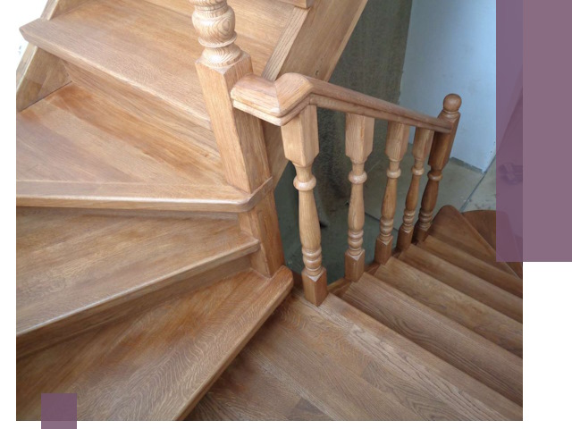 Дубовые лестницы под ключ в Устях-Куте: изготовление и монтаж