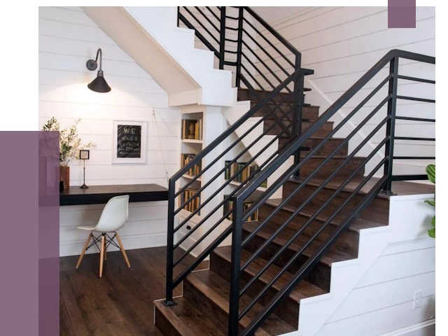 Перила для лестницы в доме в Устях-Куте от 7465 руб. — ПРОЛЁТ-Утк