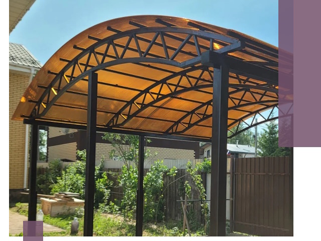 Изготовление навесов под ключ в Устях-Куте из качественных материалов