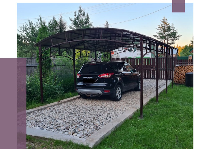 Навесы для автомобиля в Устях-Куте от 13232 руб.  | ПРОЛЁТ-Утк