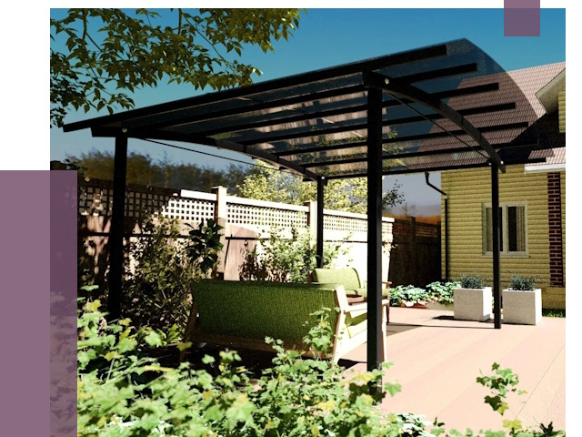 Навесы для террасы в Устях-Куте от 13129 руб. под ключ | ПРОЛЁТ-Утк