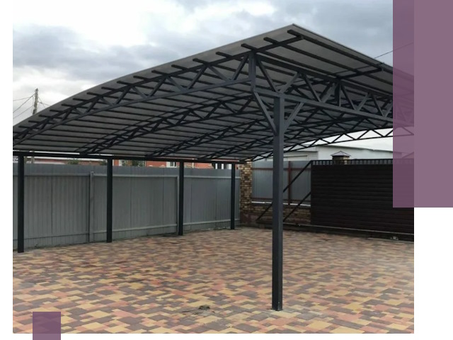 Металлические навесы под ключ в Устях-Куте — изготовление и монтаж