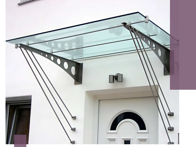 Козырьки над входом под ключ в Устях-Куте — изготовление и монтаж