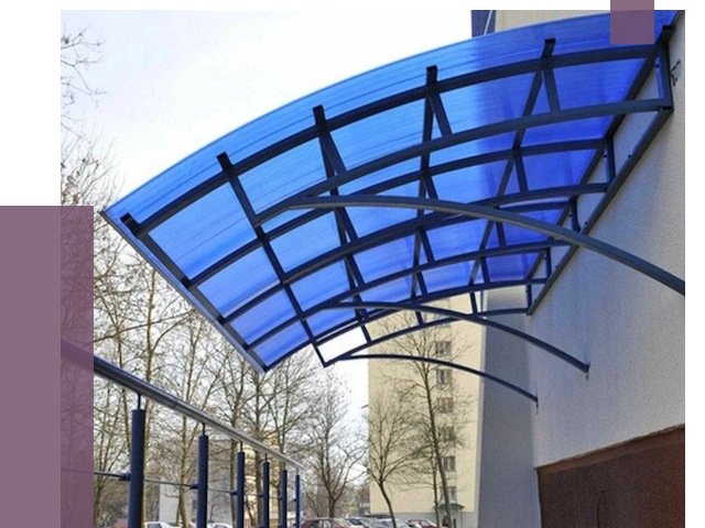 Козырьки из поликарбоната в Устях-Куте от 4325 руб. под ключ | ПРОЛЁТ-Утк