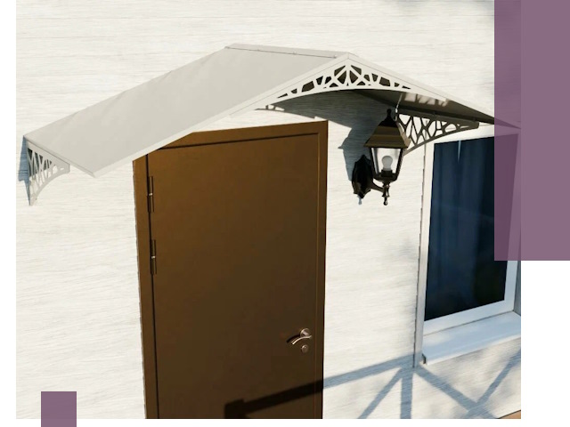 Металлические козырьки на входы и террасы в Устях-Куте