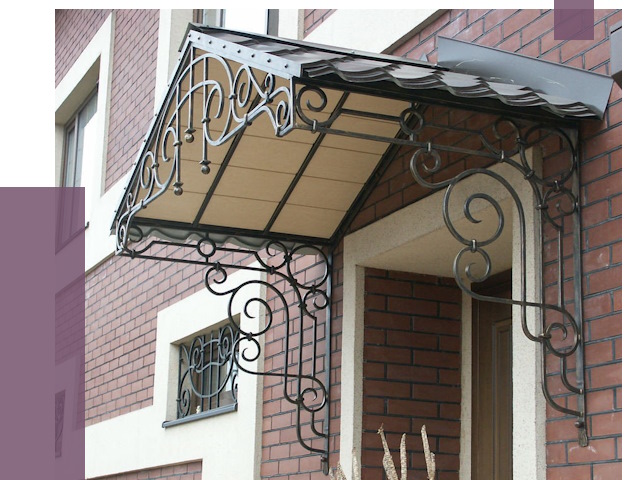 Двускатные козырьки в Устях-Куте под ключ от 12871 руб.